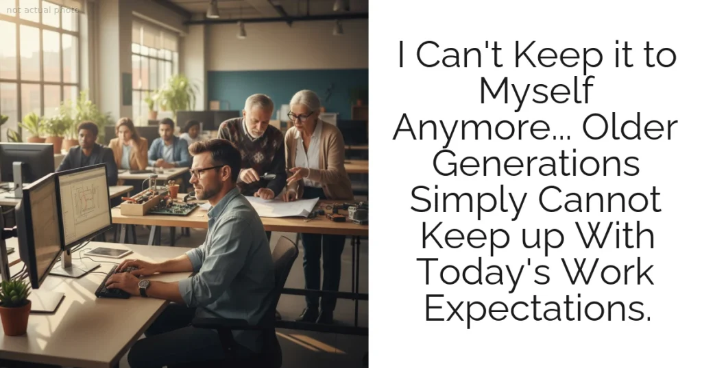 I Can't Keep it to Myself Anymore... Older Generations Simply Cannot Keep up With Today's Work Expectations.