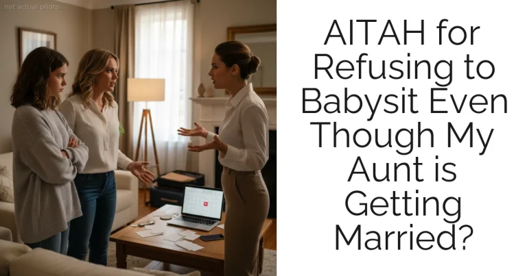 AITAH for Refusing to Babysit Even Though My Aunt is Getting Married?