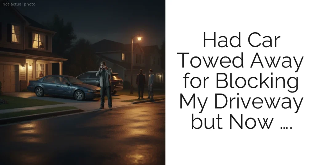 Had Car Towed Away for Blocking My Driveway but Now ….