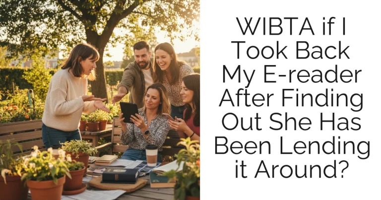 WIBTA if I Took Back My E-reader After Finding Out She Has Been Lending it Around?