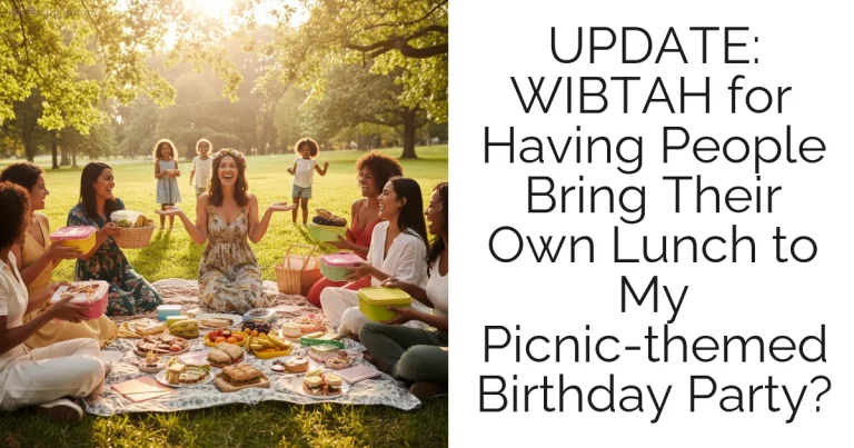 UPDATE: WIBTAH for Having People Bring Their Own Lunch to My Picnic-themed Birthday Party?
