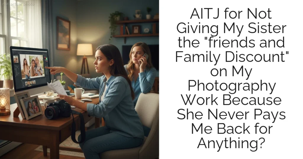 AITJ for Not Giving My Sister the "friends and Family Discount" on My Photography Work Because She Never Pays Me Back for Anything?