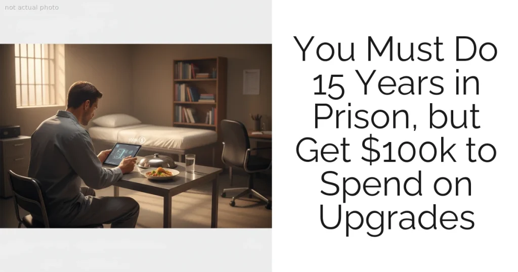 You Must Do 15 Years in Prison, but Get $100k to Spend on Upgrades