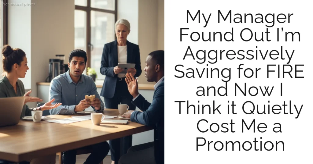 My Manager Found Out I’m Aggressively Saving for FIRE and Now I Think it Quietly Cost Me a Promotion
