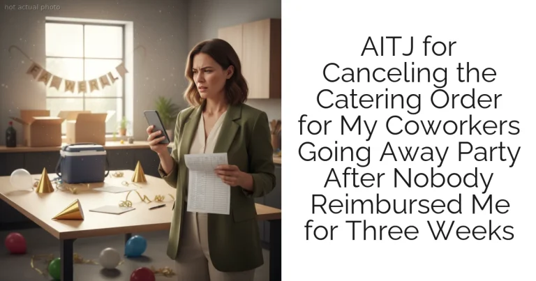 AITJ for Canceling the Catering Order for My Coworkers Going Away Party After Nobody Reimbursed Me for Three Weeks
