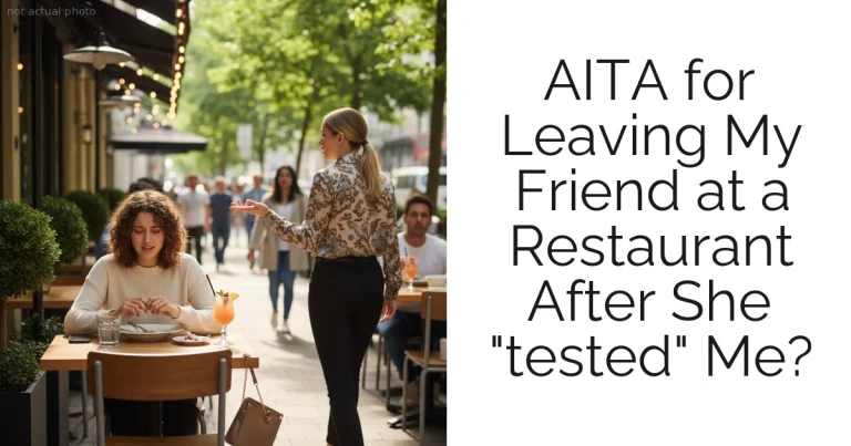 AITA for Leaving My Friend at a Restaurant After She "tested" Me?