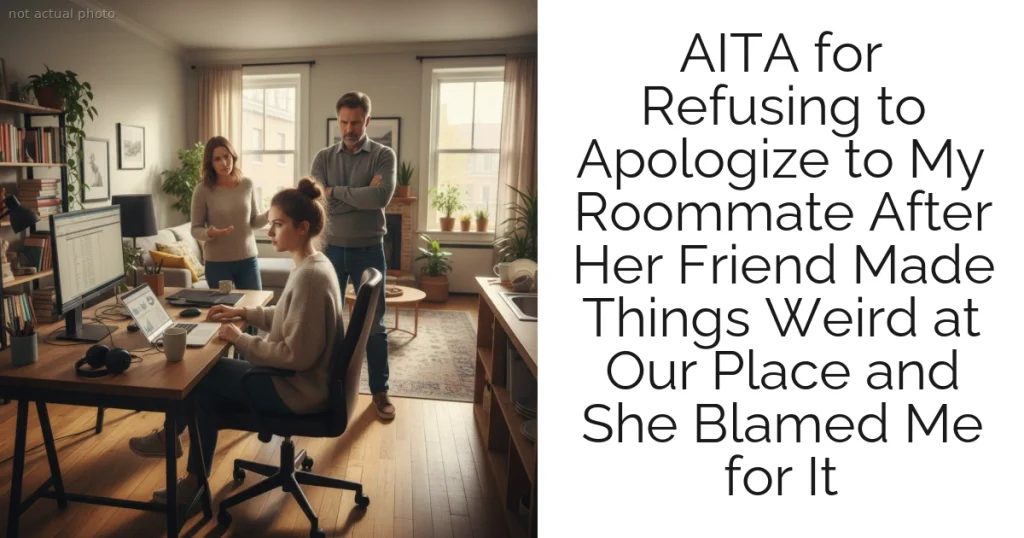 AITA for Refusing to Apologize to My Roommate After Her Friend Made Things Weird at Our Place and She Blamed Me for It