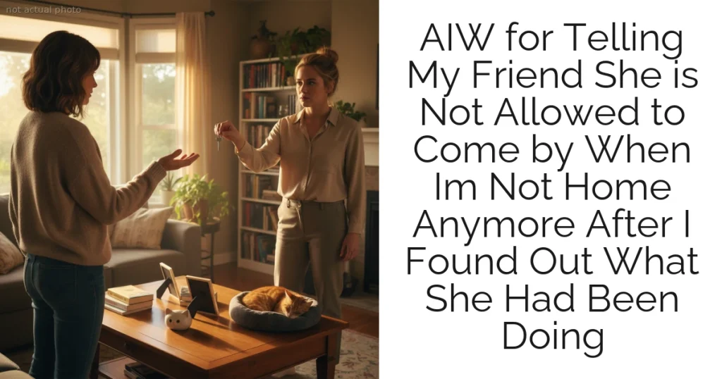 AIW for Telling My Friend She is Not Allowed to Come by When Im Not Home Anymore After I Found Out What She Had Been Doing