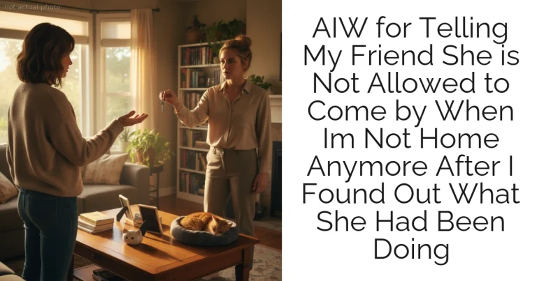 AIW for Telling My Friend She is Not Allowed to Come by When Im Not Home Anymore After I Found Out What She Had Been Doing
