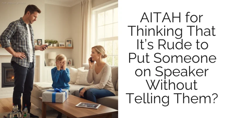 AITAH for Thinking That It’s Rude to Put Someone on Speaker Without Telling Them?