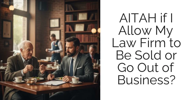 AITAH if I Allow My Law Firm to Be Sold or Go Out of Business?