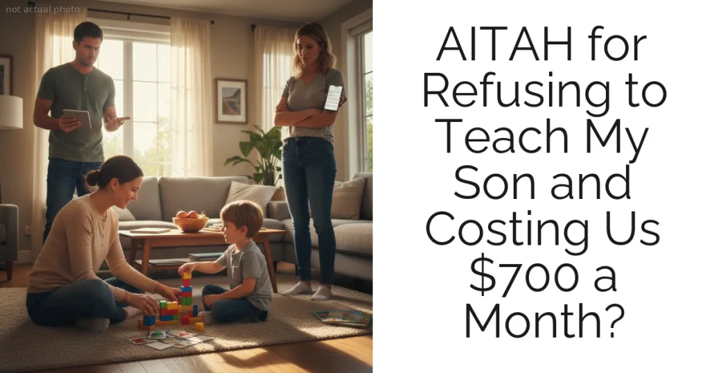 AITAH for Refusing to Teach My Son and Costing Us $700 a Month?