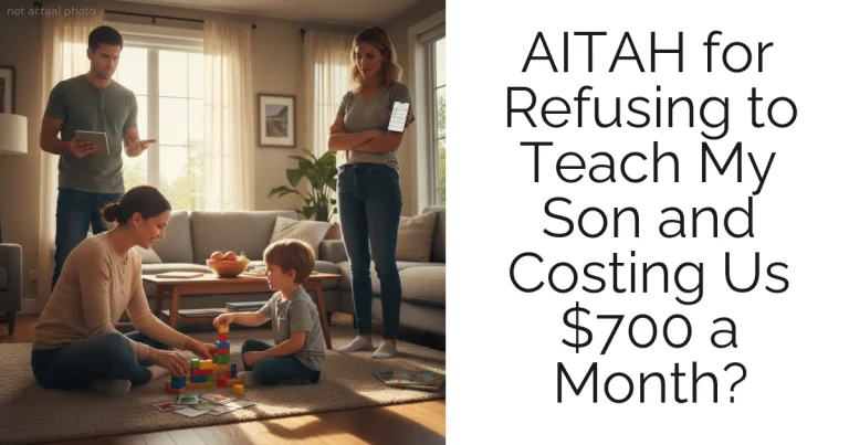 AITAH for Refusing to Teach My Son and Costing Us $700 a Month?