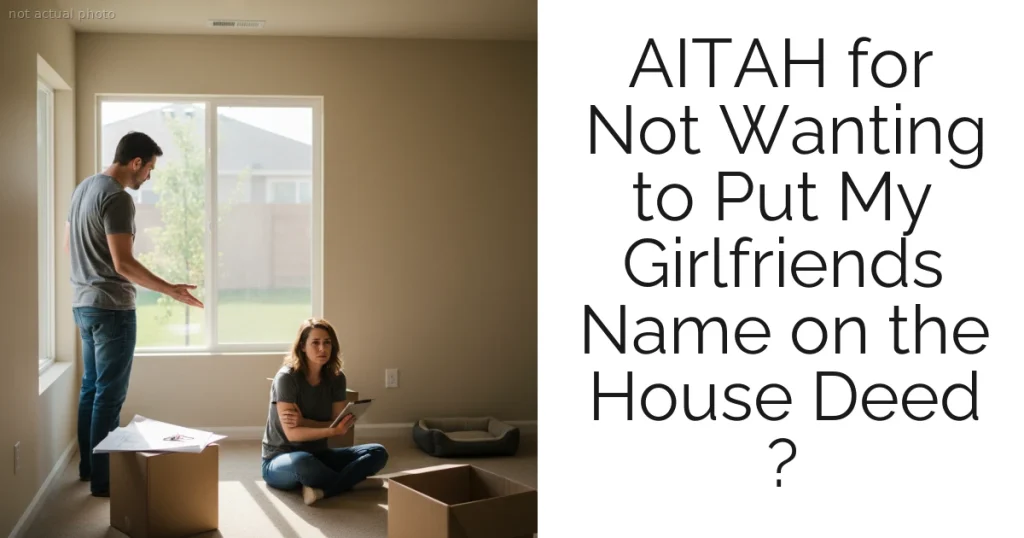 AITAH for Not Wanting to Put My Girlfriends Name on the House Deed ?