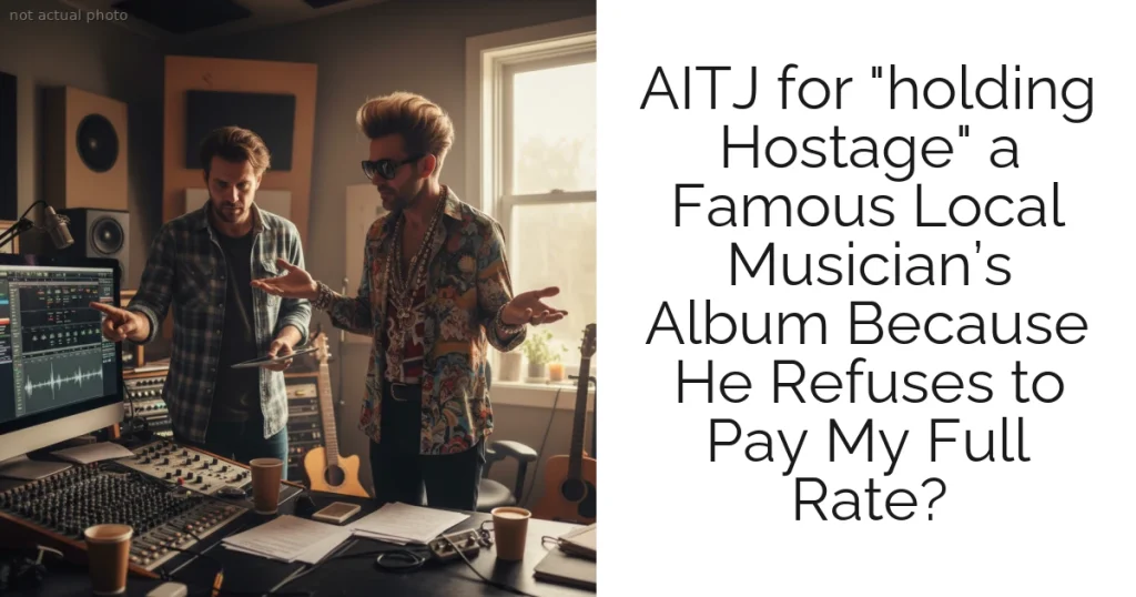 AITJ for "holding Hostage" a Famous Local Musician’s Album Because He Refuses to Pay My Full Rate?