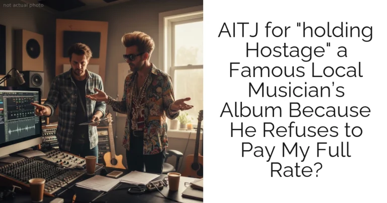 AITJ for "holding Hostage" a Famous Local Musician’s Album Because He Refuses to Pay My Full Rate?