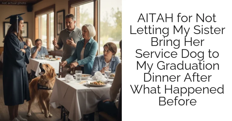 AITAH for Not Letting My Sister Bring Her Service Dog to My Graduation Dinner After What Happened Before