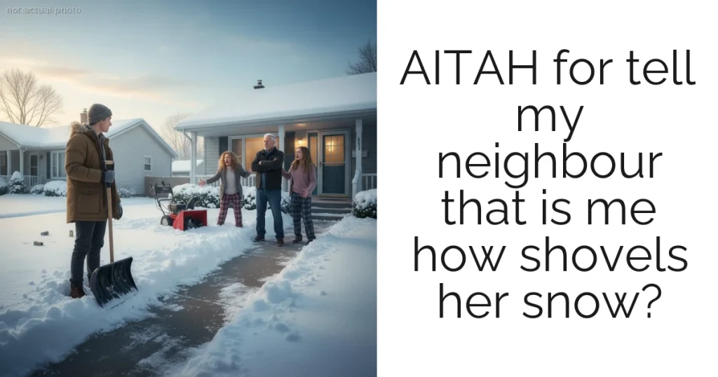 AITAH for tell my neighbour that is me how shovels her snow?