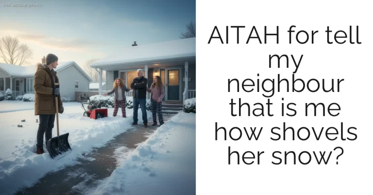 AITAH for tell my neighbour that is me how shovels her snow?