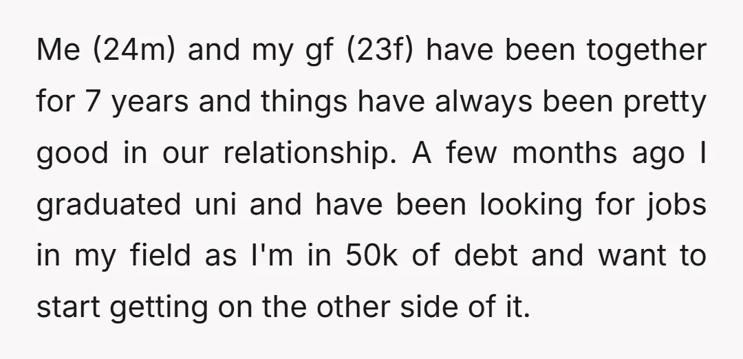 Me (24m) and my gf (23f) have been together for 7 years and things have always been pretty good in our relationship. A few months ago I graduated uni and...
