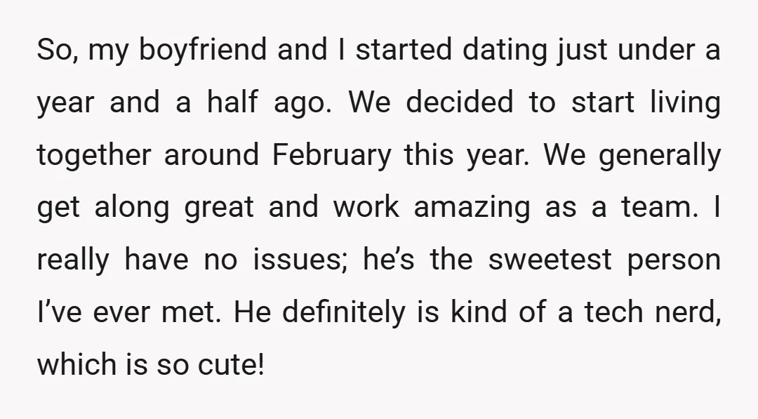 So, my boyfriend and I started dating just under a year and a half ago. We decided to start living together around February this year. We generally get along great...