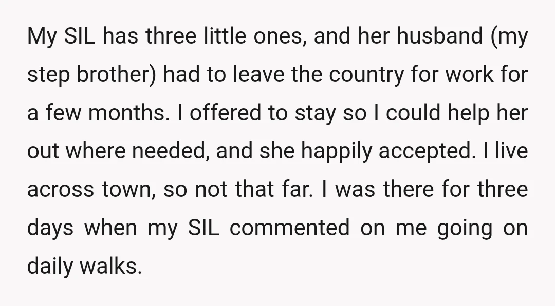My SIL has three little ones, and her husband (my step brother) had to leave the country for work for a few months. I offered to stay so I could...