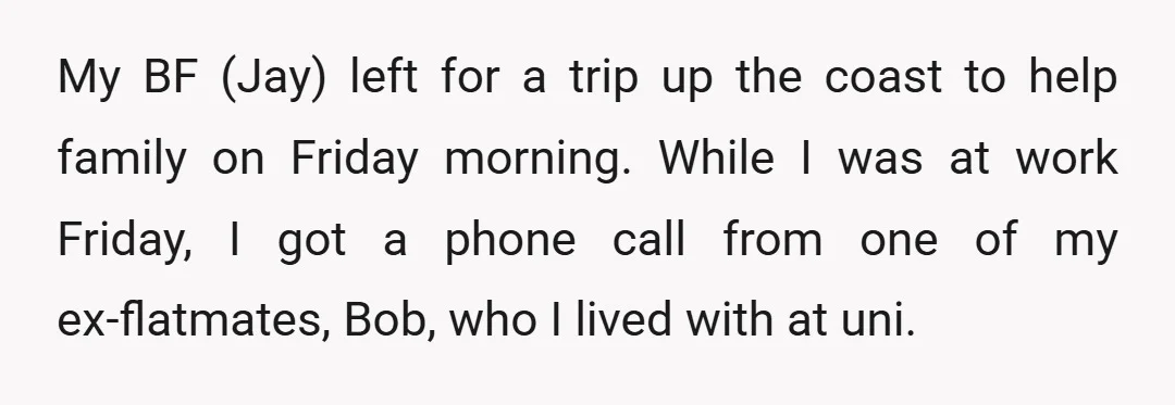 My BF (Jay) left for a trip up the coast to help family on Friday morning. While I was at work Friday, I got a phone call from one of...