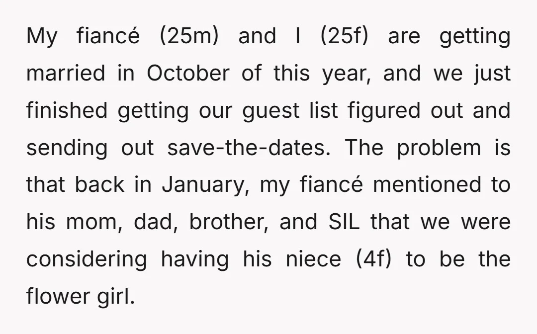 My fiancé (25m) and I (25f) are getting married in October of this year, and we just finished getting our guest list figured out and sending out save-the-dates. The problem...