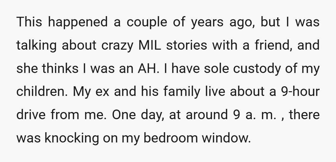 This happened a couple of years ago, but I was talking about crazy MIL stories with a friend, and she thinks I was an AH. I have sole custody of...