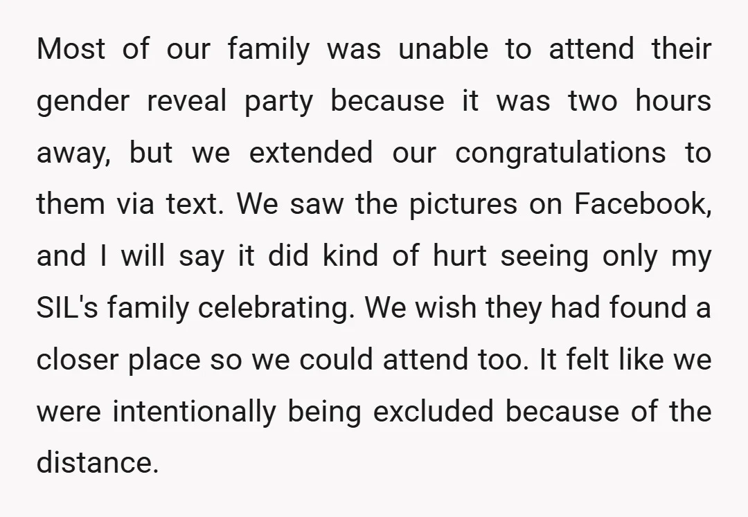 Most of our family was unable to attend their gender reveal party because it was two hours away, but we extended our congratulations to them via text. We saw the...