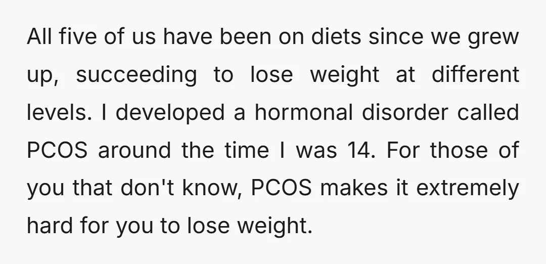 All five of us have been on diets since we grew up, succeeding to lose weight at different levels. I developed a hormonal disorder called PCOS around the time I...