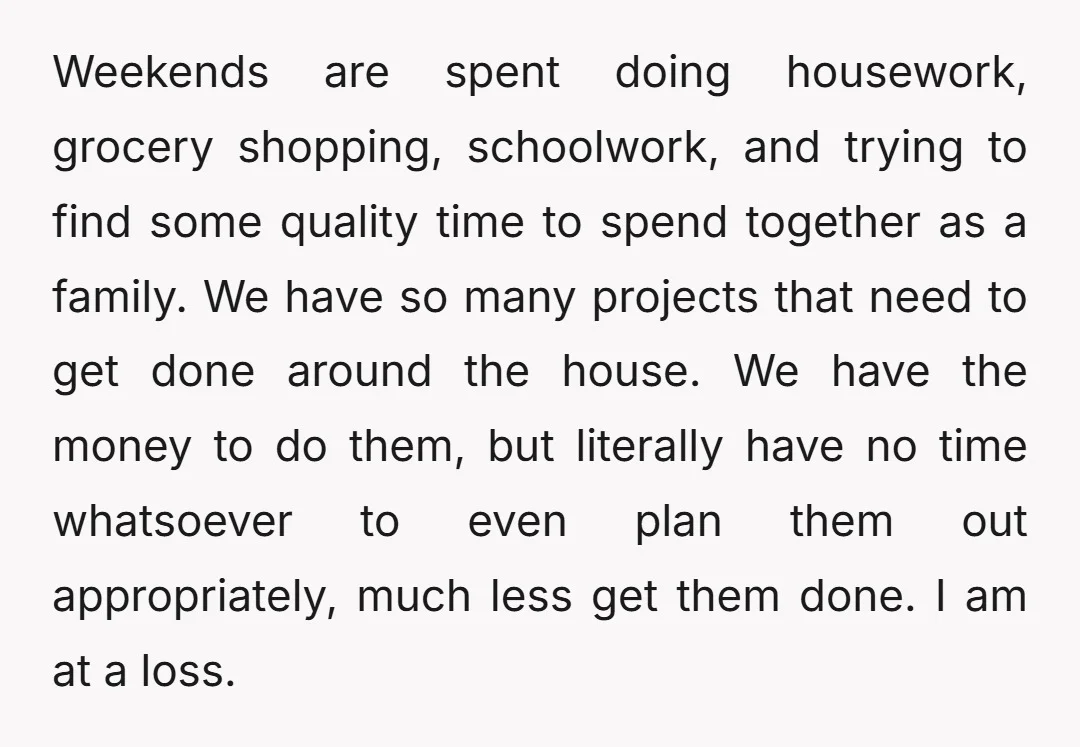 Weekends are spent doing housework, grocery shopping, schoolwork, and trying to find some quality time to spend together as a family. We have so many projects that need to get...