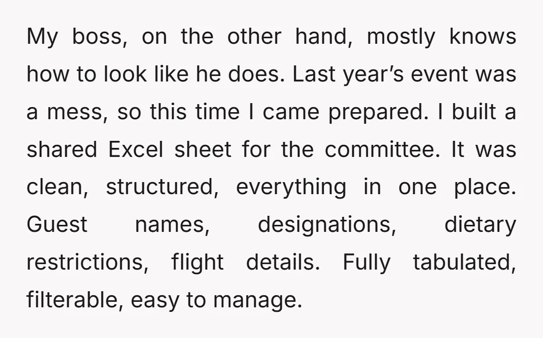 My boss, on the other hand, mostly knows how to look like he does. Last year’s event was a mess, so this time I came prepared. I built a shared...