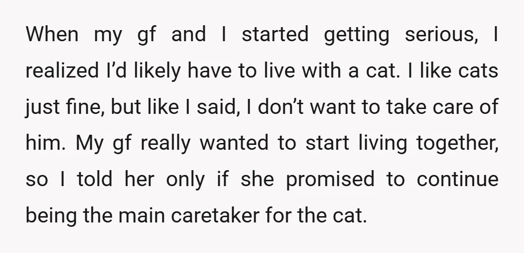 When my gf and I started getting serious, I realized I’d likely have to live with a cat. I like cats just fine, but like I said, I don’t want...