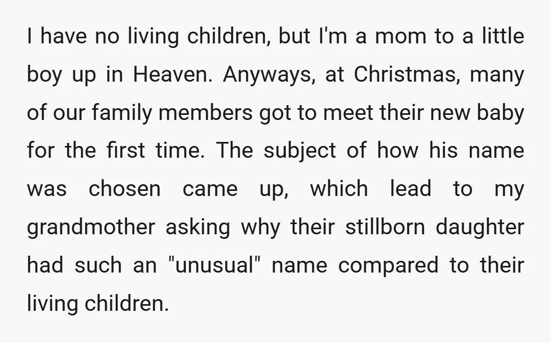 I have no living children, but I'm a mom to a little boy up in Heaven. Anyways, at Christmas, many of our family members got to meet their new baby...