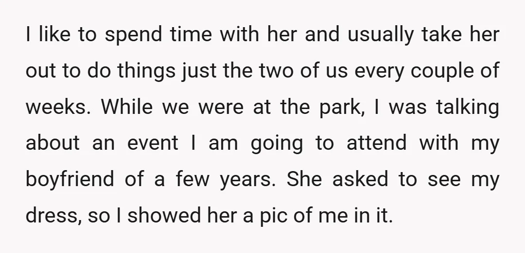 I like to spend time with her and usually take her out to do things just the two of us every couple of weeks. While we were at the park,...