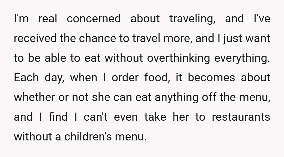 I'm real concerned about traveling, and I've received the chance to travel more, and I just want to be able to eat without overthinking everything. Each day, when I order...