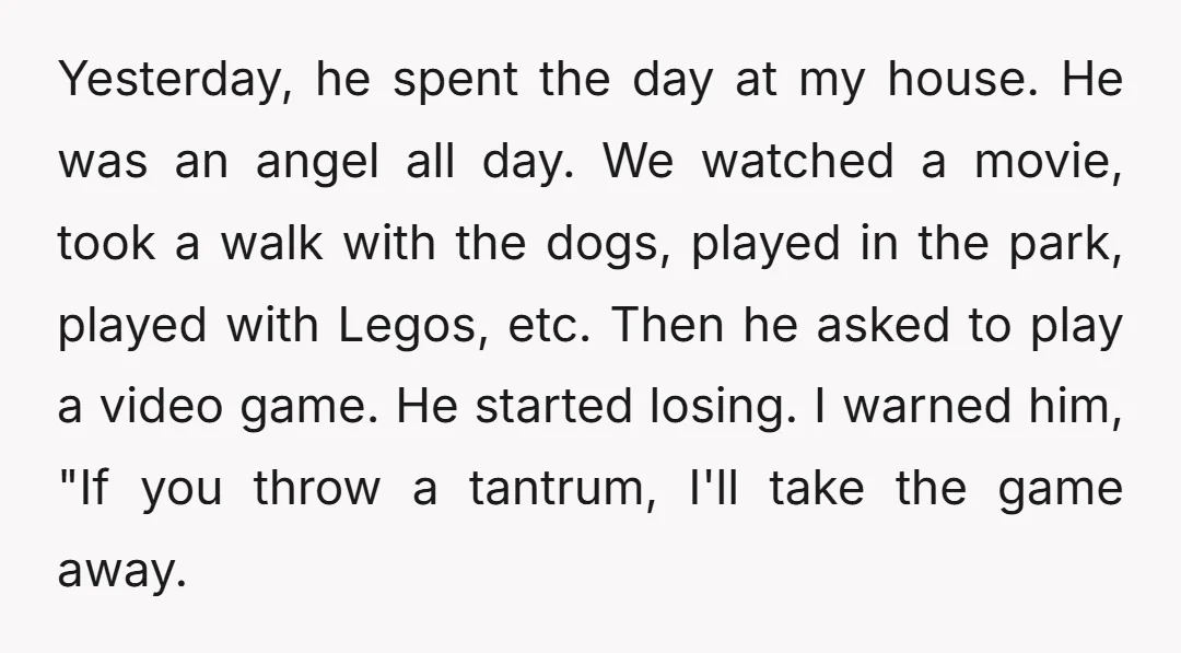 Yesterday, he spent the day at my house. He was an angel all day. We watched a movie, took a walk with the dogs, played in the park, played with...