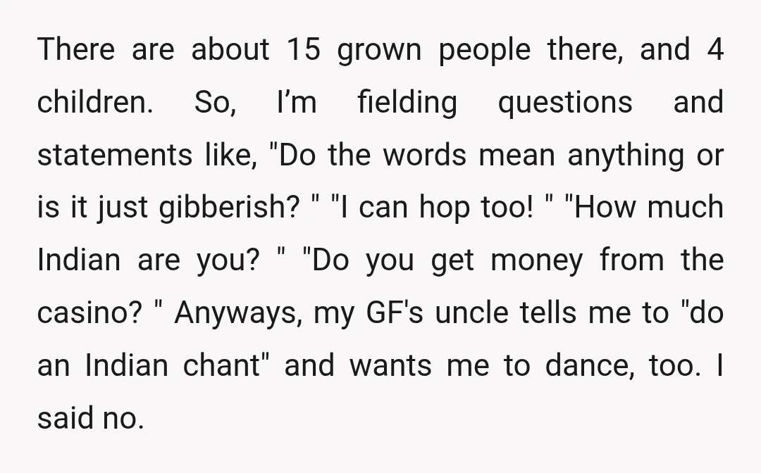 There are about 15 grown people there, and 4 children. So, I’m fielding questions and statements like, "Do the words mean anything or is it just gibberish? " "I can...