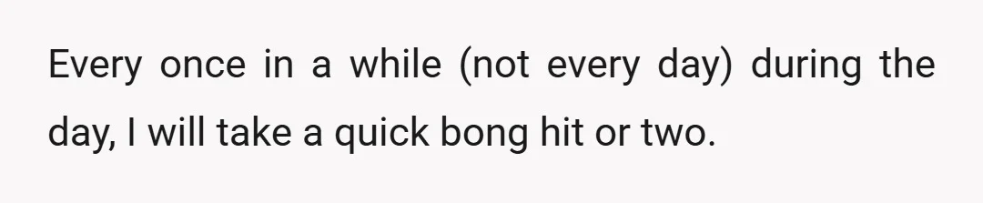 Every once in a while (not every day) during the day, I will take a quick bong hit or two.