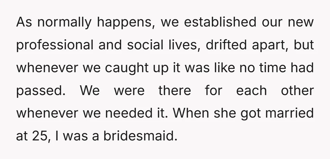 As normally happens, we established our new professional and social lives, drifted apart, but whenever we caught up it was like no time had passed. We were there for each...