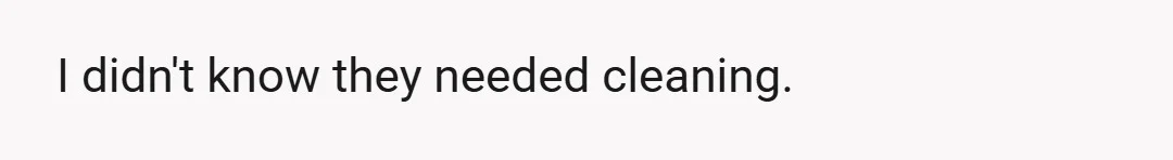 I didn't know they needed cleaning.