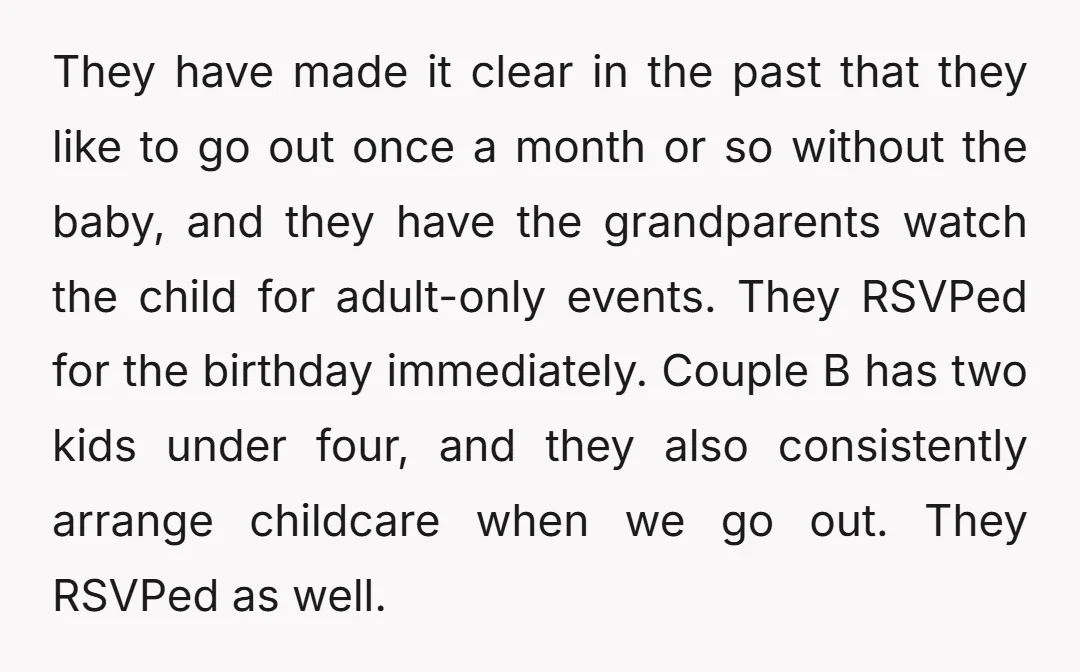 They have made it clear in the past that they like to go out once a month or so without the baby, and they have the grandparents watch the child...