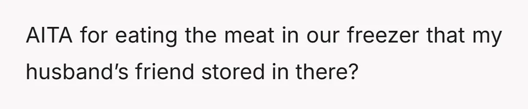 AITA for eating the meat in our freezer that my husband’s friend stored in there?
