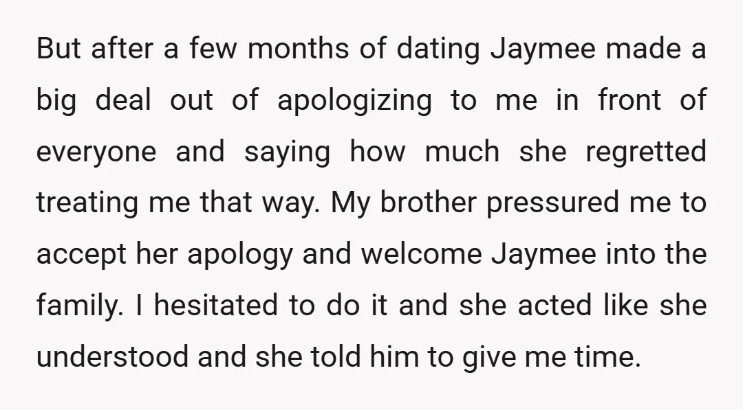 But after a few months of dating Jaymee made a big deal out of apologizing to me in front of everyone and saying how much she regretted treating me that...