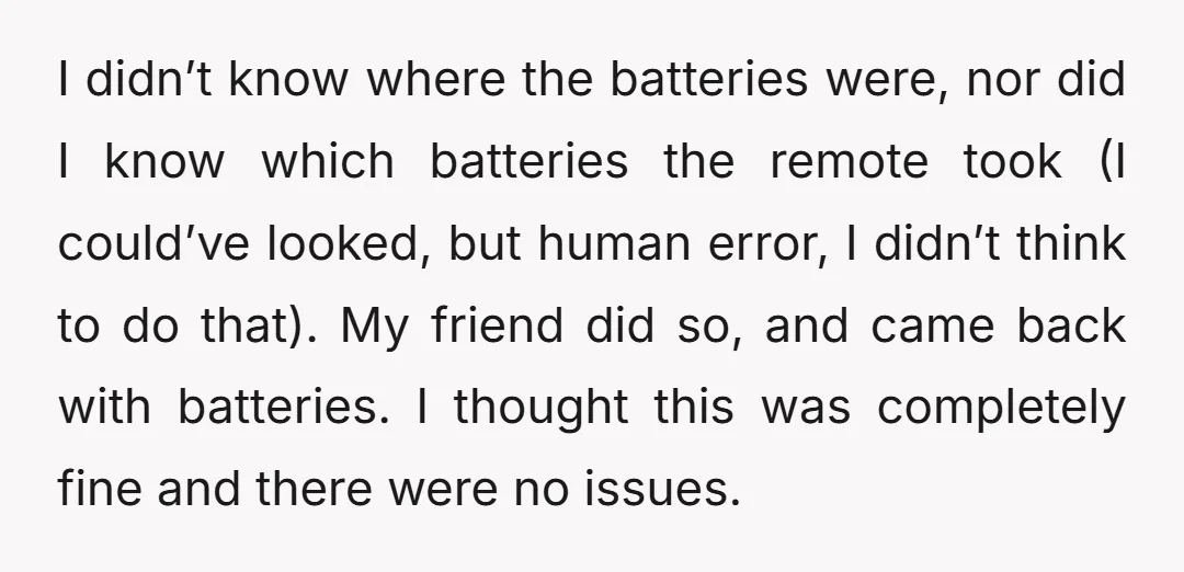 I didn’t know where the batteries were, nor did I know which batteries the remote took (I could’ve looked, but human error, I didn’t think to do that). My friend...