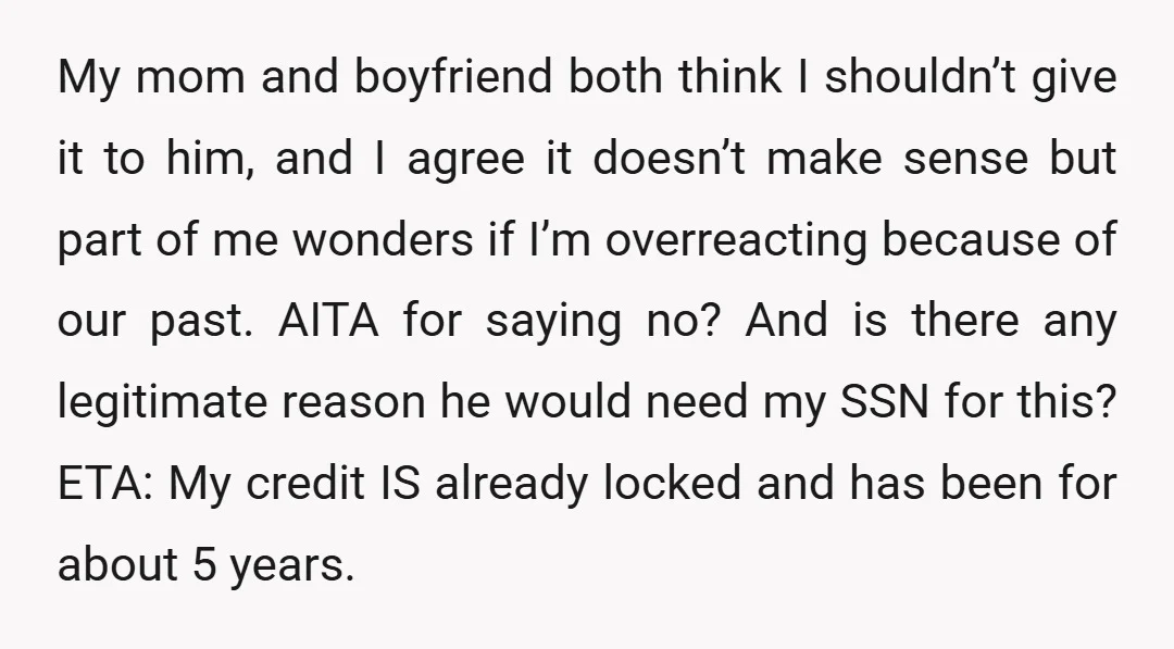 My mom and boyfriend both think I shouldn’t give it to him, and I agree it doesn’t make sense but part of me wonders if I’m overreacting because of our...