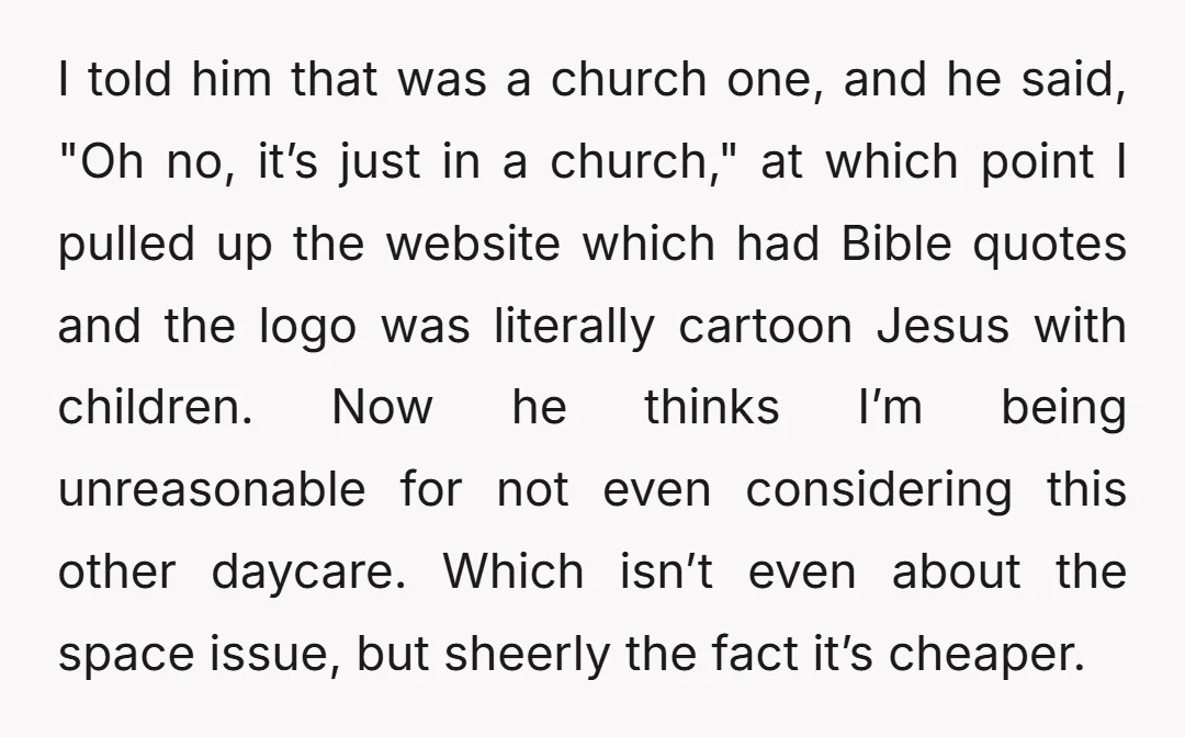 I told him that was a church one, and he said, "Oh no, it’s just in a church," at which point I pulled up the website which had Bible quotes...