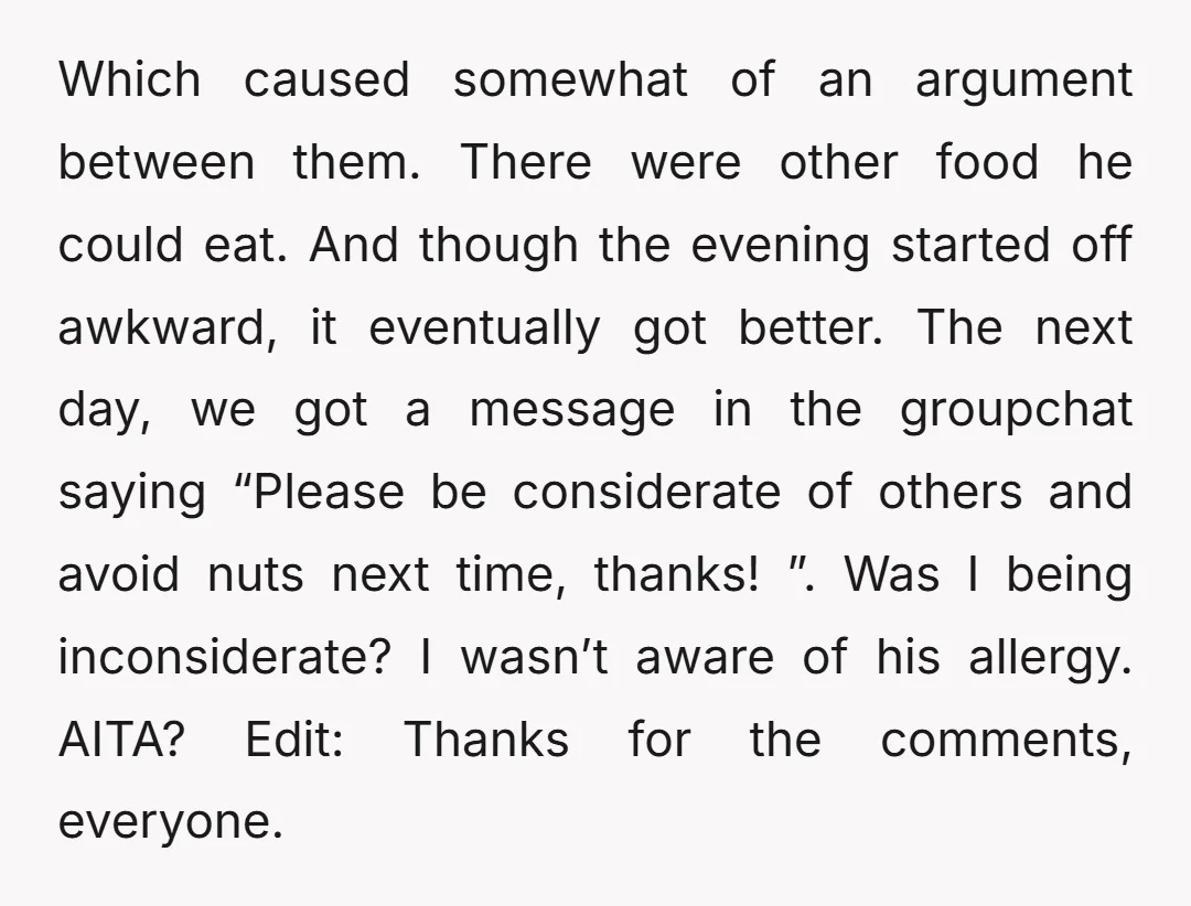 Which caused somewhat of an argument between them. There were other food he could eat. And though the evening started off awkward, it eventually got better. The next day, we...