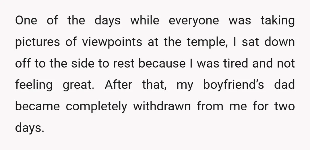 One of the days while everyone was taking pictures of viewpoints at the temple, I sat down off to the side to rest because I was tired and not feeling...